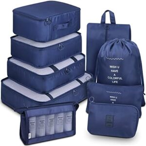 Mossio 9 Set Packing Cubes with Shoe Bag & Electronics Bag - Luggage Organizers Suitcase Travel Accessories