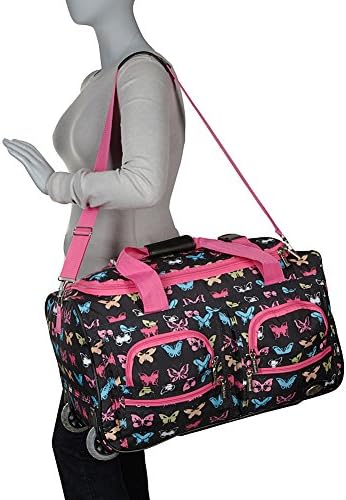 Rockland Rolling Duffel Bag, Black, 22-Inch - Image 5
