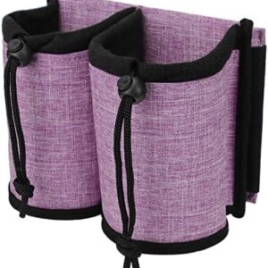 Luggage Cup Holder Travel Cup Holder Luggage Cup Holder Attachment Drinks Carrier for Drink Beverages Coffee Mugs (Linen Black) (Purple)