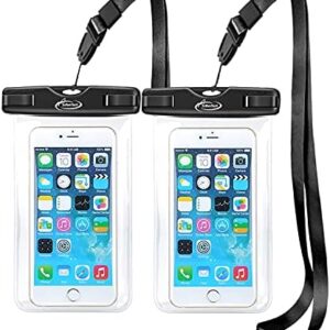 AiRunTech Waterproof Case, Waterproof Cell Phone Dry Bag Compatible for iPhone 14/13/12/12 Pro Max/11/11 Pro/SE/Xs Max/XR/8P/7 Galaxy up to 7.0", Phone Pouch for Beach Kayaking Travel (2 Pack)