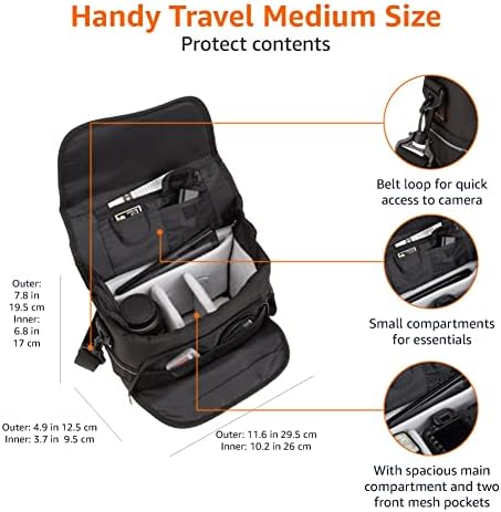 Amazon Basics Gadget Messenger Bag, Medium, Black - Image 4
