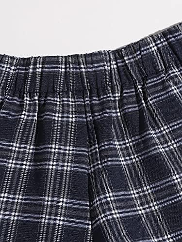 MakeMeChic Women's Elastic Waisted Plaid Shorts Lounge Pajama Shorts - Image 3