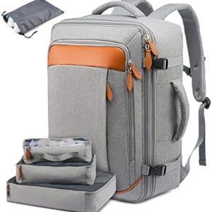 LOVEVOOK Carry on Backpack, 45L Travel Backpack for Women Men Airline Approved, Expandable Large Suitcase Backpacks With 4 Packing Cubes, Aer Travel Pack 3, Water Resistant Weekender Bag