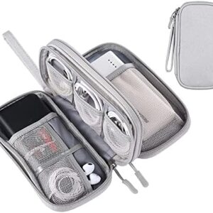 DDgro Travel Essentials for Men Women, Electronics Organizer Pouch Bag for Tech Accessories/Charger & Cords/Cables/Magic Mouse (Small, Light Gray)