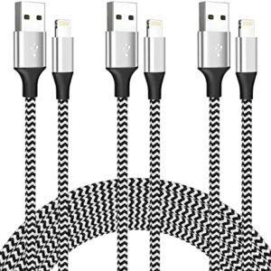 iPhone Charger Cable 3Pack 6FT, [Apple MFi Certified] Lightning Cable Cord Nylon Braided iPhone Charger Fast Charging Compatible with iPhone 14 13 12 11 Pro Max XR XS X 8 7 6 Plus SE/iPad
