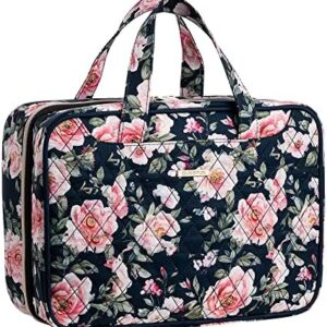 Everfun Hanging Travel Toiletry Bag for Women Man Large Makeup Cosmetic Organizer Bag with 4 Compartments Water-resistant Full Open Carry-on Dopp Kit for Full Size Travel Accessories