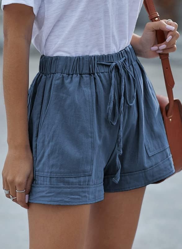 Dokotoo Womens Comfy Drawstring Casual Elastic Waist Pocketed Shorts - Image 3