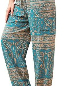 QIANXIZHAN Women's Harem Pants, Hippie Palazzo Pants Boho Joggers Yoga Clothes with Pockets