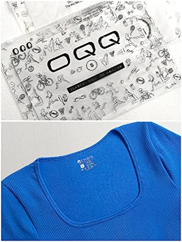 OQQ Women Yoga Rompers Workout Ribbed Short Sleeve Sport Romper - Image 6