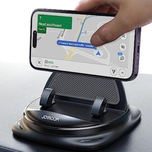 JOYROOM Phone Mount for Car, [Adjustable Spring Design] Dashboard Cell Phone Holder Car, 360° Rotatable Car Phone Holder Mount with Non-slip Silicone, Compatible with iPhone, Samsung, Other Smartphone