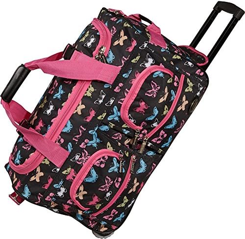 Rockland Rolling Duffel Bag, Black, 22-Inch - Image 3