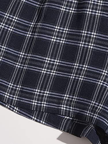 MakeMeChic Women's Elastic Waisted Plaid Shorts Lounge Pajama Shorts - Image 4