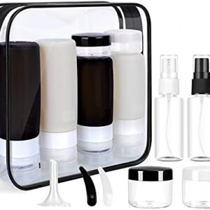 Morfone 16 Pack Silicone Travel Bottles Set for Toiletries TSA Approved Travel Containers Leakproof Squeezable Refillable Travel Accessories 2oz 3oz for Shampoo Conditioner Lotion Liquids (BPA Free)