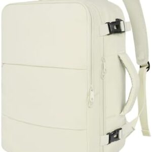 Taygeer Large Travel Backpack, 17 inch Laptop Backpack for Women, Airline Approved Personal Item Backpack, 40l Lightweight Luggage Carryon Work Bag for friend and Ladies Business Travel Hiking, Beige