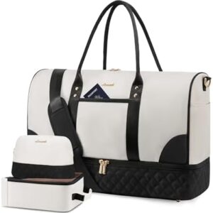 LOVEVOOK Travel Bag,Weekender Bag for Women Travel Duffle Bag with Shoe Compartment,Carry on Overnight Bag