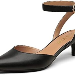 DREAM PAIRS Low Heels for Women Wedding Dress Closed Toe Pump Shoes