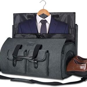 UNIQUEBELLA Carry-on Garment Bag Large Duffel Bag Suit Travel Bag Weekend Bag Flight Bag with Shoe Pouch for Men Women (Black) Age: Over 6 Years Old