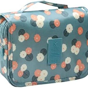 Hanging toiletry bag for Women,makeup travel bag,with Jewelry Organizer Compartment,Large Cosmetic Bag Travel Organizer for Bathroom Shower Accessories (blue, Large)