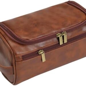 Shcnlery Personalized Small Toiletry Bag for Men,Premium Quality Durable and Stylish Travel Organizer for Travel, Grooming and Personal Care,Waterproof Leather Dopp Kit Gifts for Men