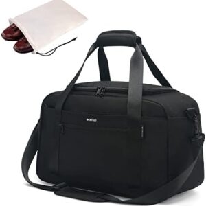 ECOHUB Personal Item Bag 16'' Small Duffel Bag Travel Bag Weekender Bag Gym Bag Tote Duffel bag Overnight Bags Travel Essentials for Women and Men Shoulder Bag Carry On Shoes Bag (Black)