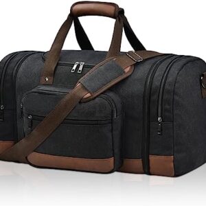 Duffle Bag for Travel,Carry on Bag Travel Bags for Men Canvas Duffel Bag Overnight Weekend Gym Bag Carry On Luggage Bags Black